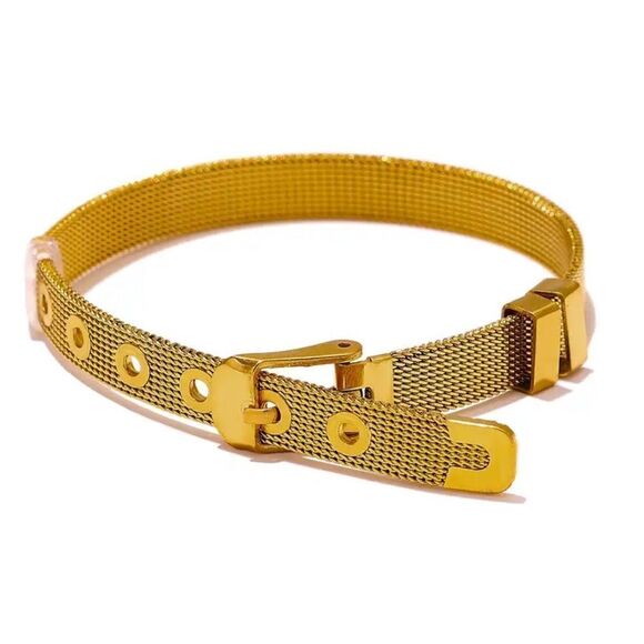 #33 Gold Or Silver Belt Buckle Bracelet - Picture 3 of 10